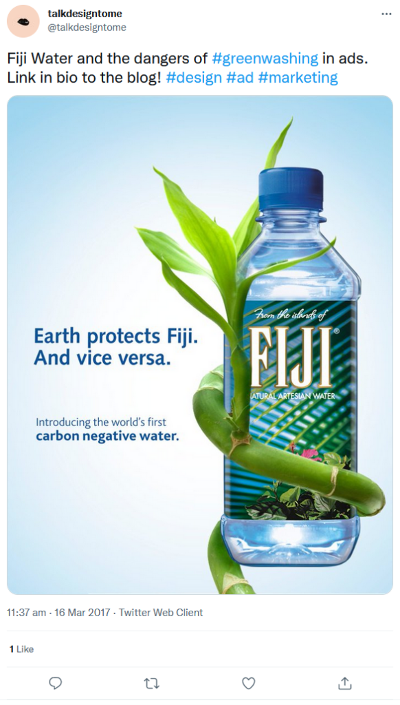 Greenwashing Fall 2022 Fiji water still advertisement Introduction