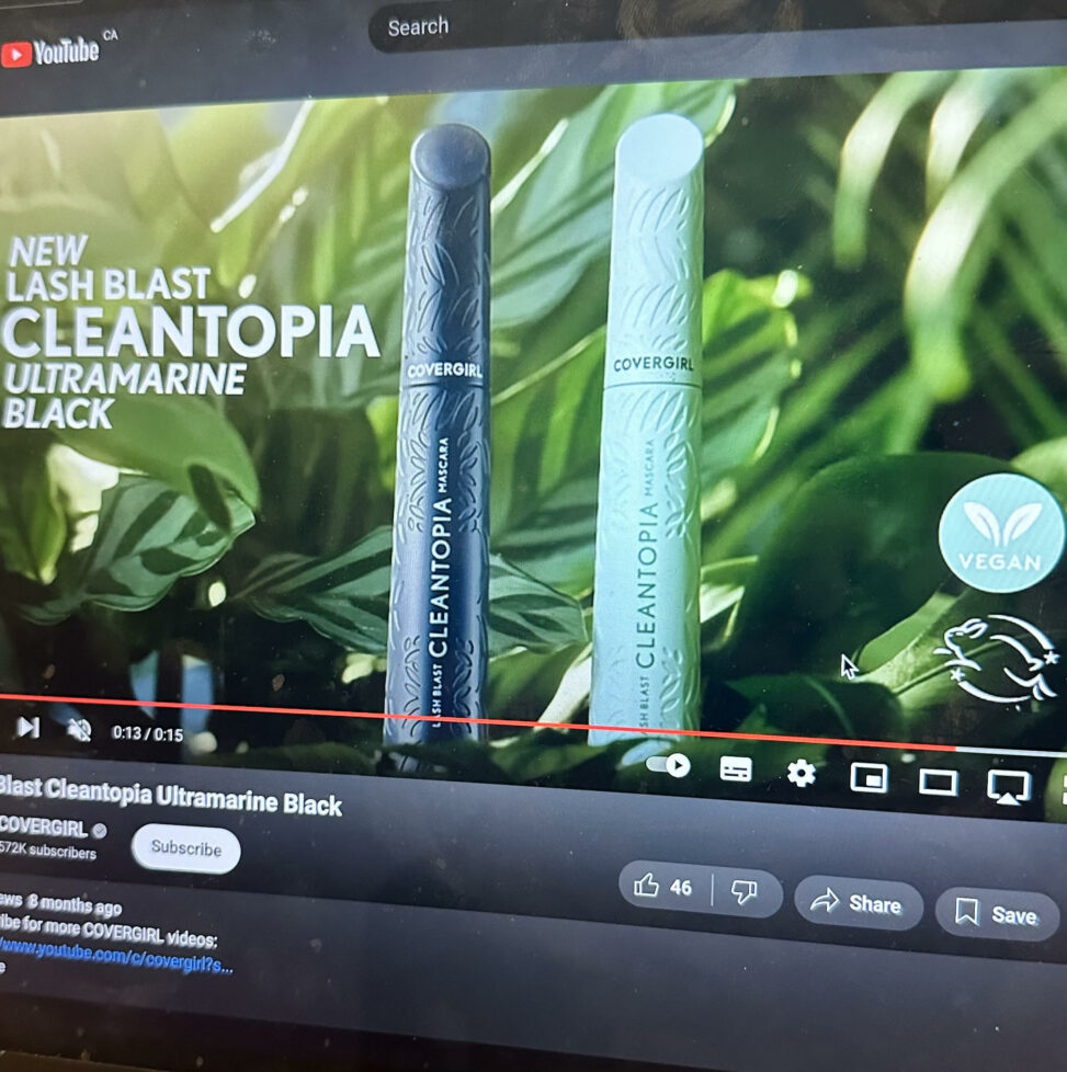 Cover girl Cleantopia YouTube add