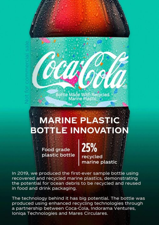 Coca-Cola chooses to stick with its signature bottle shape and logo to help this product be easily identifiable as an official coca cola product.