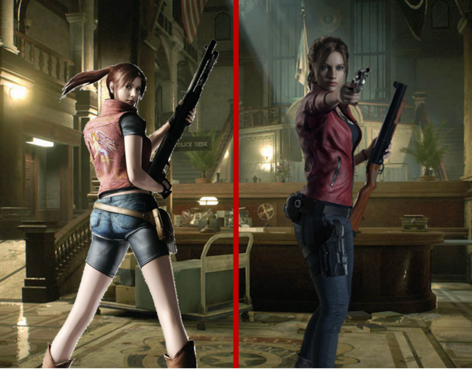 Claire from Resident Evil 2 1998 besides the version of the same character depicted in the 2019 remake