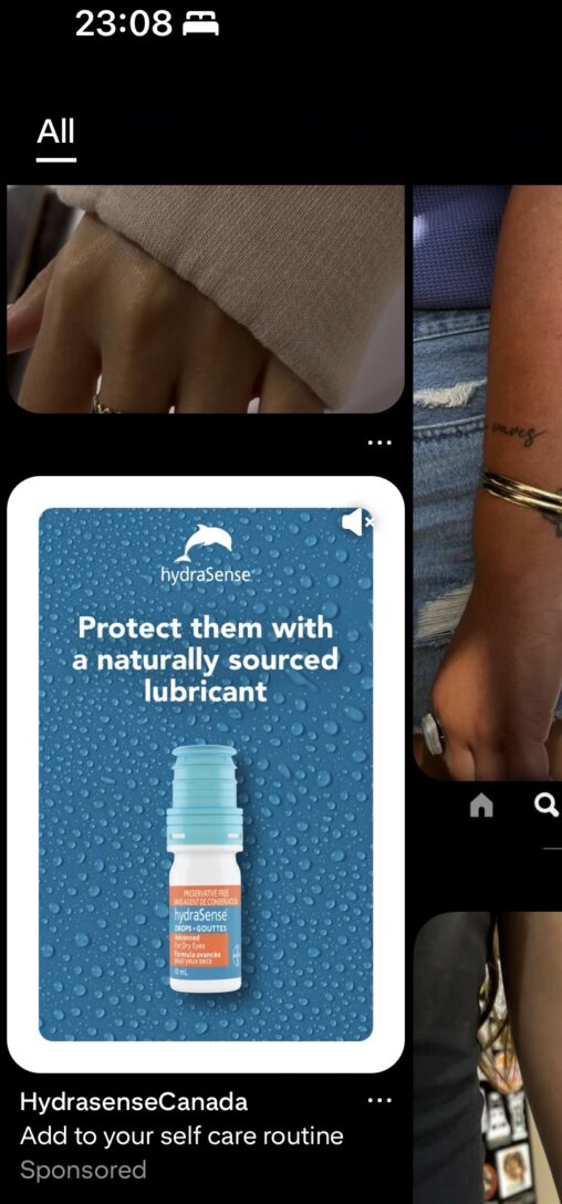 Eye drops naturally sourced lubricant ad