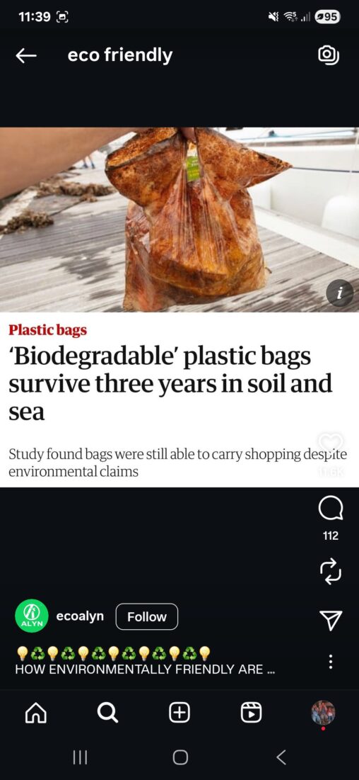 Plastic Bags That Claim to be Biodegradable Bags were still intact after 3 years in Soil